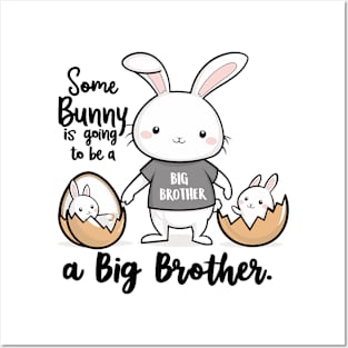 Big Brother Announcement Cute Bunny Family Design Posters and Art